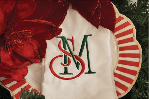 Monogram Initials SM: Elevating Holiday Embroidery